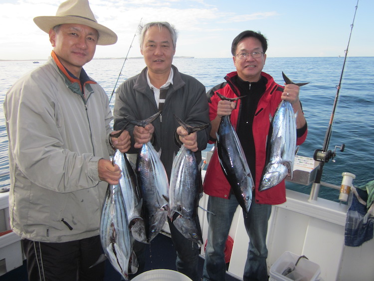 It was another great winter day with calm seas and warm sun. And reef fishing turned into sport fishing – for tuna!